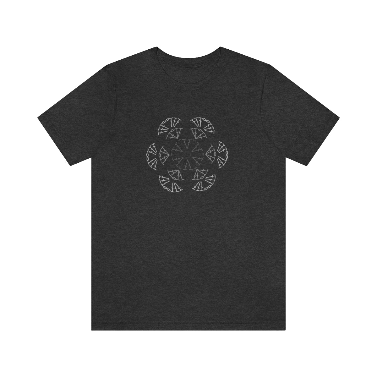 Hexie Flower Crochet Pattern T-Shirt Unisex Jersey Short Sleeve Tee
