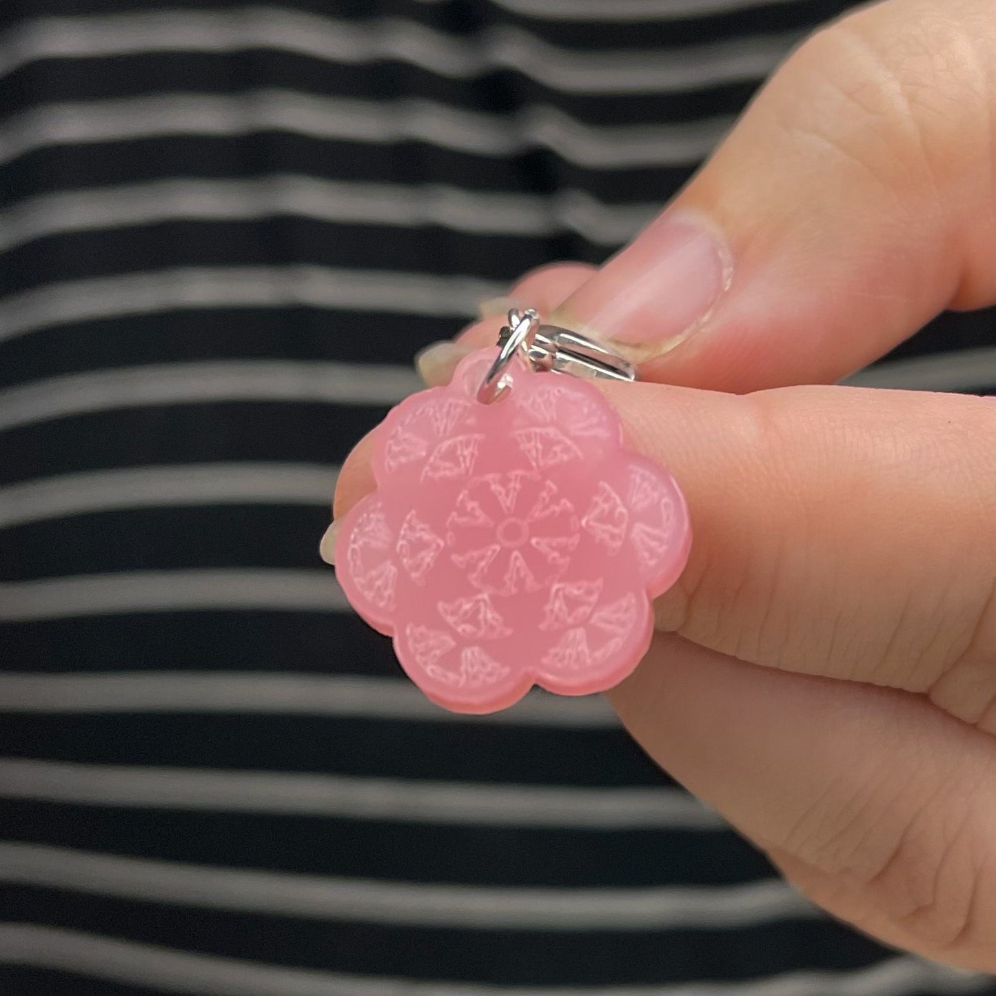 Pink Charity Engraved Stitch Markers